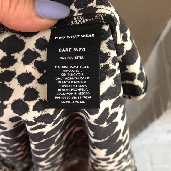 Who What Wear Animal Print Ruffle Trim Dress - Picture 10 of 13